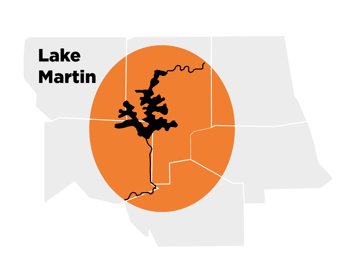Lake Martin map graphic